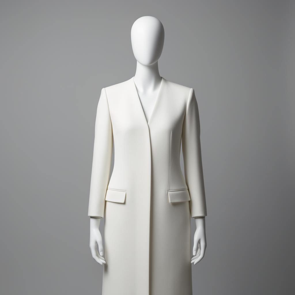 Minimalist mannequin in tailored coat